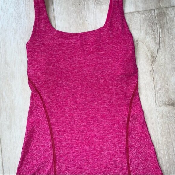 Lululemon Tank Top Women's Size 2 US Pink Heathered Amala Shelf Bra Yoga Workout - Picture 3 of 9